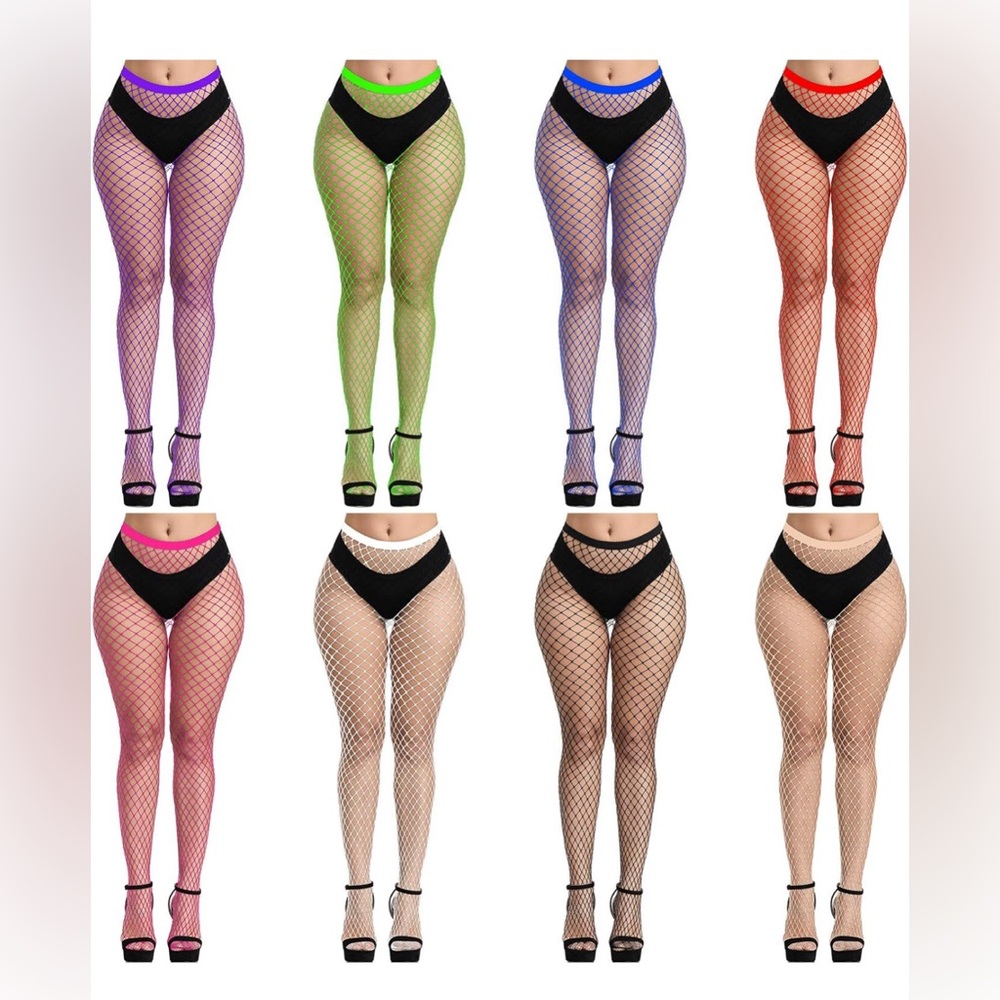 Fishnets Stockings Mesh Thigh High Pantyhose Fishnet Tights for Women (8 Colors)